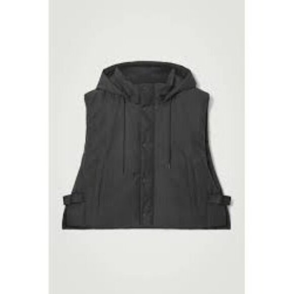 COS Black Hooded Puffer Vest With Adjustable‎ Waist - Picture 1 of 5